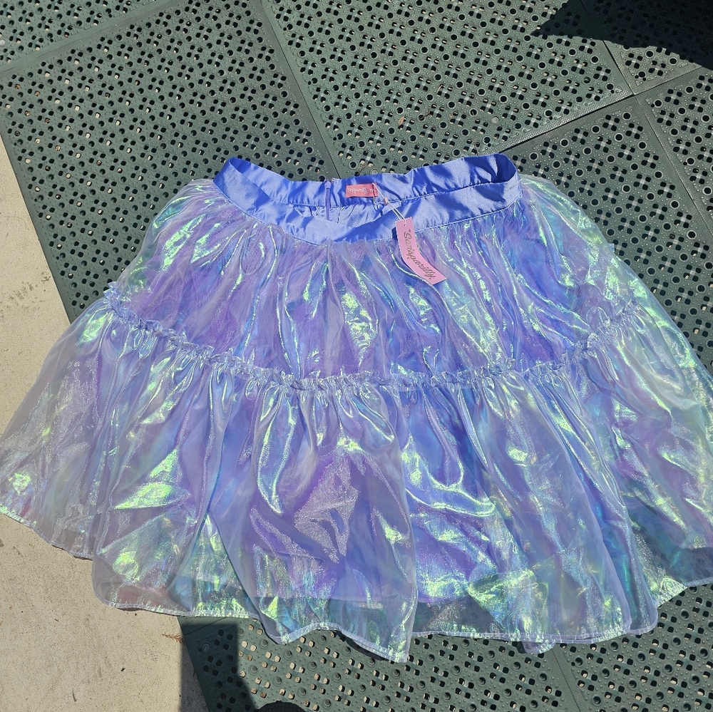 Iridescent Skirt with Elastic Waistband
